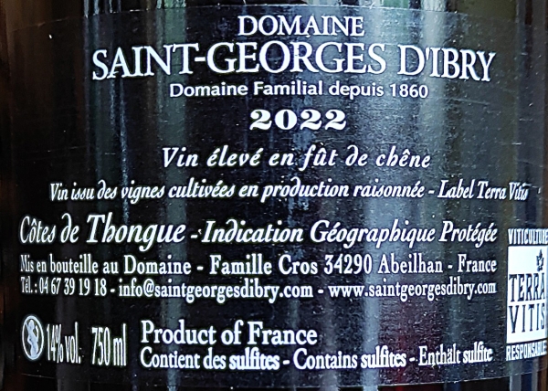 Domaine Saint-Georges d'Ibry Et mon père ... 2022, IGP Cotes de Thongue, Rotwein trocken 0,75l